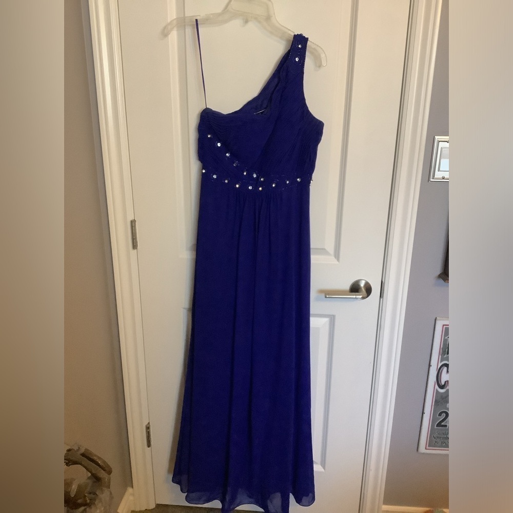 JS Boutique one shoulder blue dress Size 6